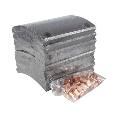 350236G105 Накладка тормозной колодки JAC N120/ Компас 12 (160мм) задние (8шт+заклепки) (Автомагнат)