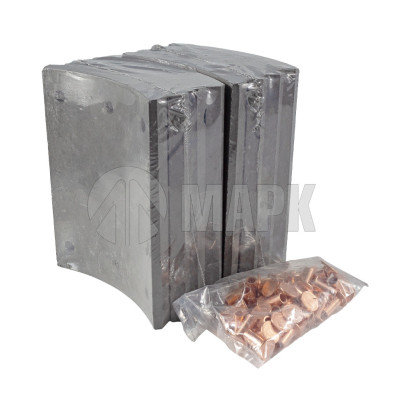 350236G105 Накладка тормозной колодки JAC N120/ Компас 12 (160мм) задние (8шт+заклепки) (Автомагнат)