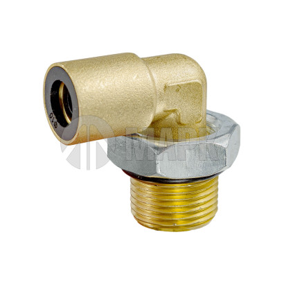 9502 10-M20X1,5 (6139) Соединитель трубки ПВХ,полиамид d=10мм М20х1,5 фитинг угловой латунь (Аналог CAMOZZI)