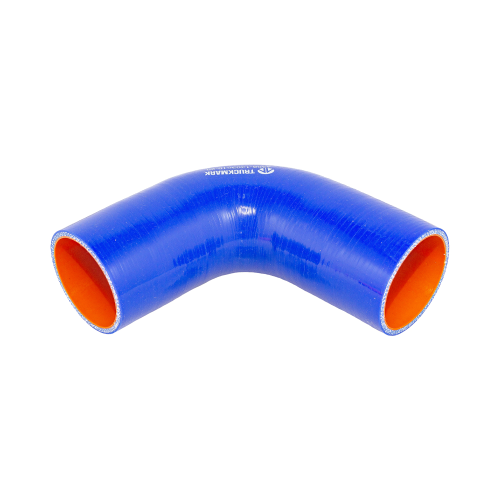 Патрубок радиатора нижний (силикон) синий (Ф60x130/130) (TRUCKMARK)