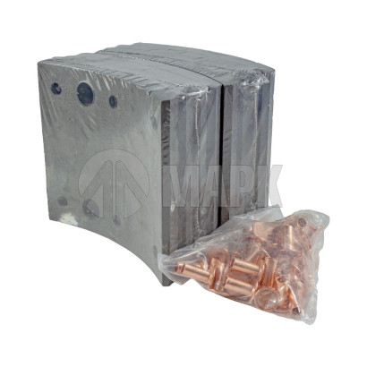 3501105LE710 Накладка тормозной колодки JAC N90/ Компас 9 (120мм) передние (8шт+ заклепки) 3501105JE7(Автомагнат)