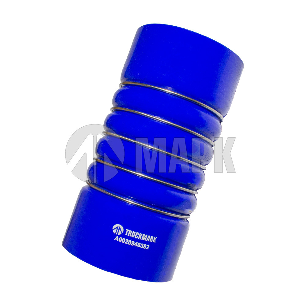Патрубок интеркулера (силикон) синий (Ф100х205, 5 колец) (TRUCKMARK)