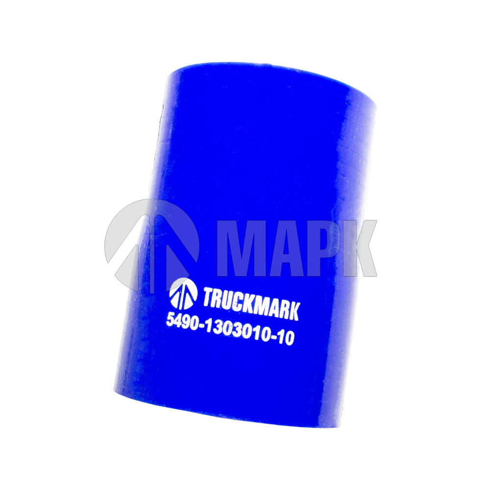Патрубок радиатора верхний (силикон) синий переходник (Ф58/62х100) (TRUCKMARK)