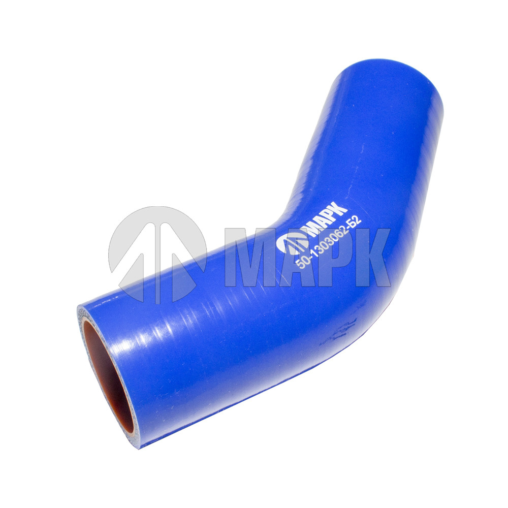 Патрубок радиатора нижний (силикон) синий (Ф38х85/85) (МАРК)