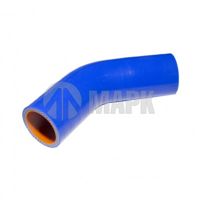 50-1303062-Б2 Патрубок радиатора нижний (силикон) синий (Ф38х85/85) (МАРК)
