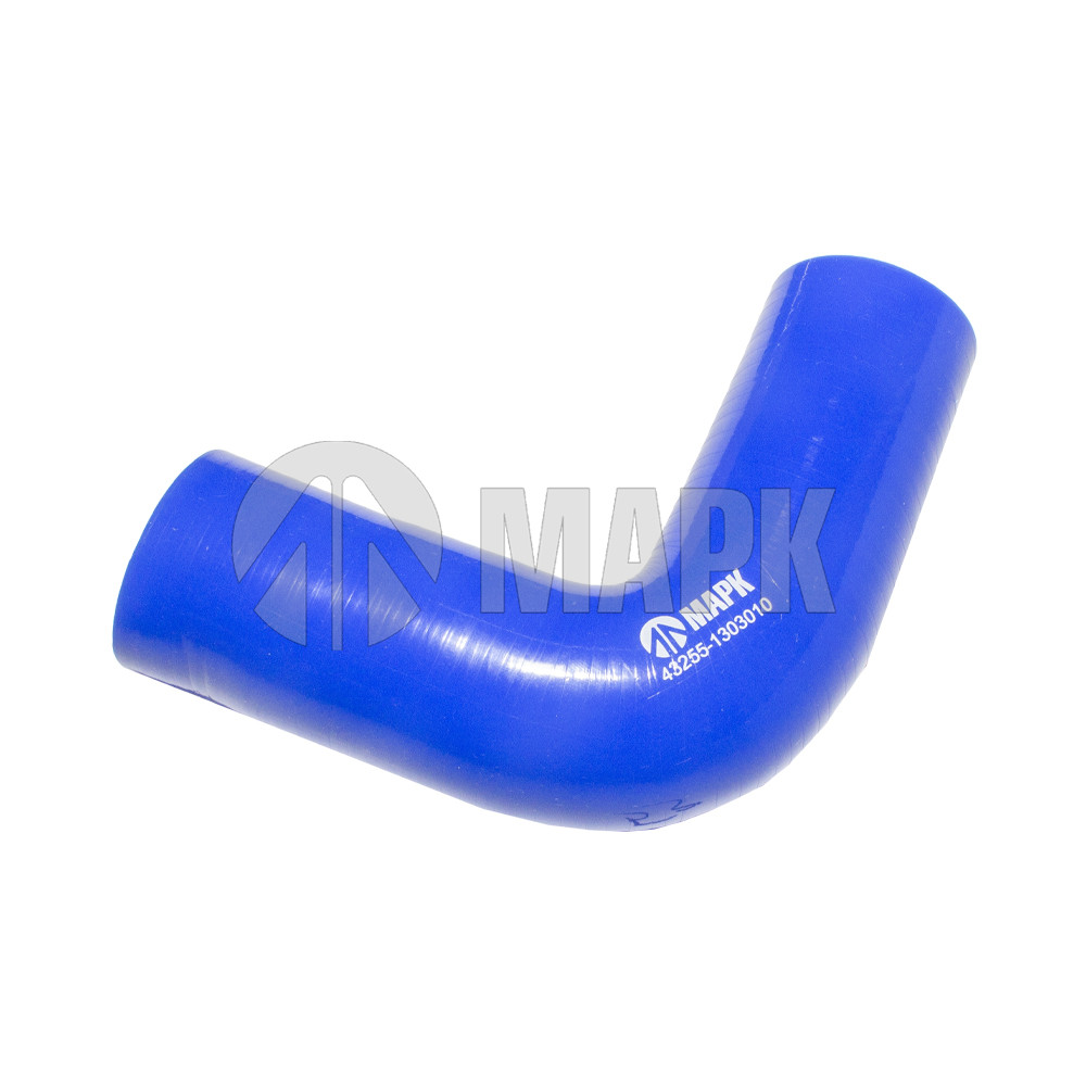 Патрубок радиатора верхний (силикон) синий (Ф44x125/125) (TRUCKMARK)