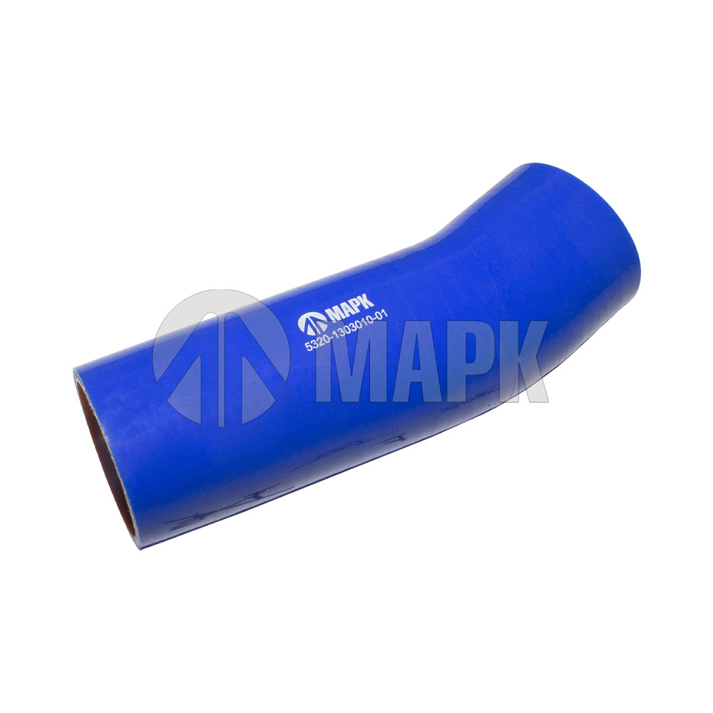 Патрубок а/м КАМАЗ радиатора верхний (силикон, синий) (60x155/55) МАРК
