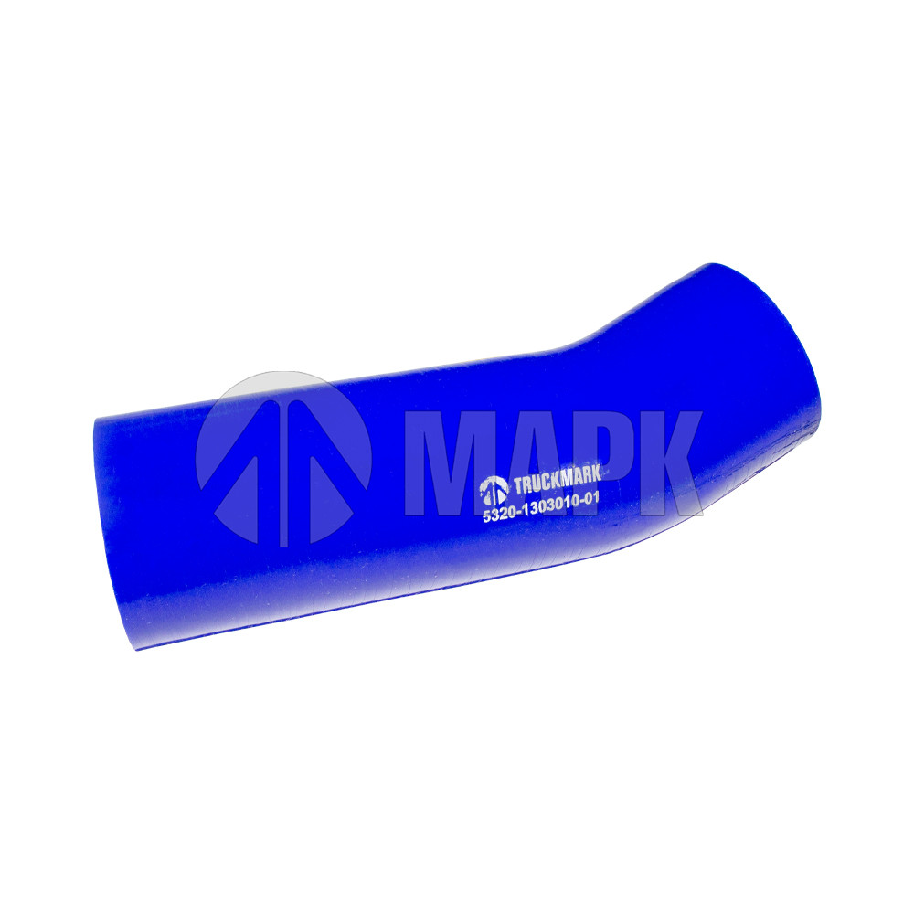 Патрубок радиатора верхний (силикон) синий (Ф60x155/55) (TRUCKMARK)