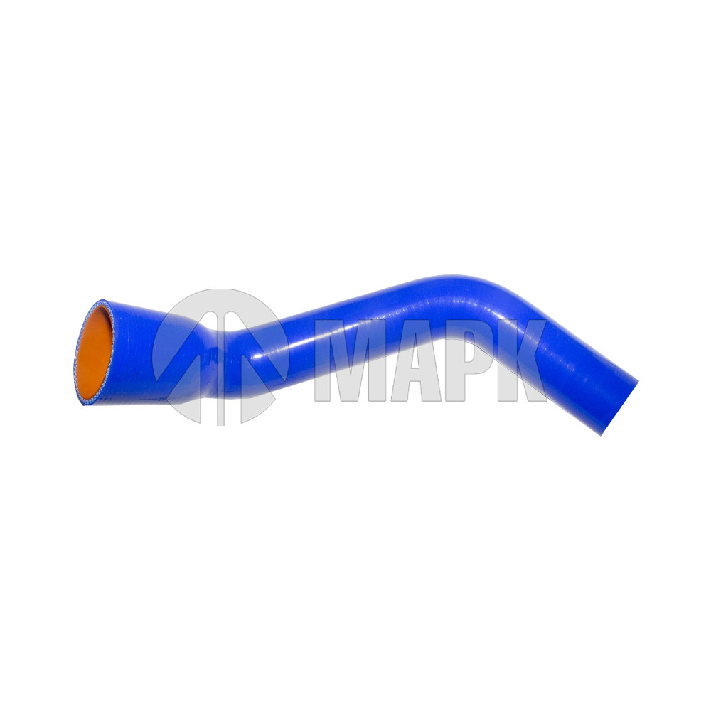 Патрубок радиатора нижний (силикон) синий (Ф49/37x85/170/140) (МАРК)