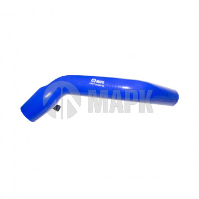 3302-1303025-60 Патрубок радиатора нижний (силикон) синий (Ф49/37x85/170/140) (МАРК)