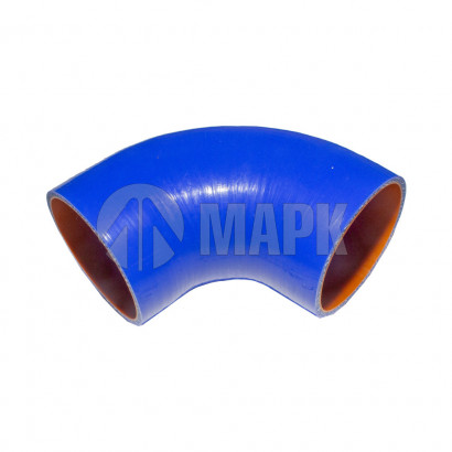 320402-04-110-1109044 Патрубок радиатора (силикон) синий угловой (Ф90x105/105) (МАРК)