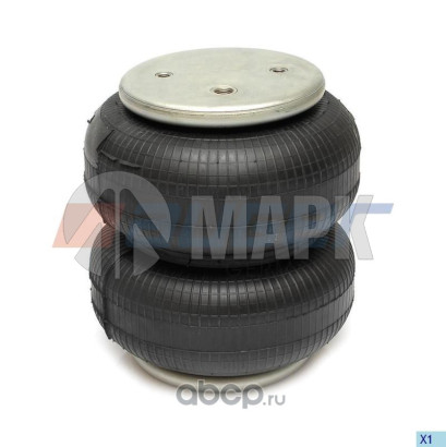 AU 34225-2P04 Пневморессора FD200-19P04 двойной сильфон Scania/SAF(2 отв.+возд./2 отв. - 90°) (Auger)