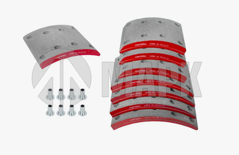Накладки тормозные 19579 STD (410х163) + клепки 8х20 а/м Shacman F3000/X3000 (Marshall)