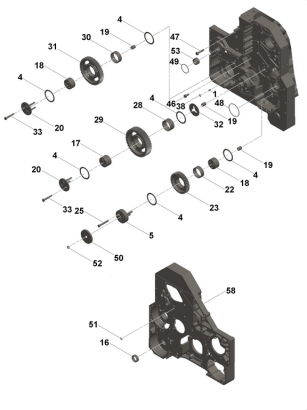 3084532 Промежуточная шестерня в сборе №29 картера распред шестерен M QSM ISM11