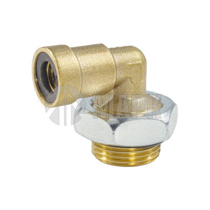 9502 8-M20X1,5 (6137) Соединитель трубки ПВХ,полиамид d=8мм М20х1.5 (фитинг угловой) латунь (Аналог CAMOZZI)