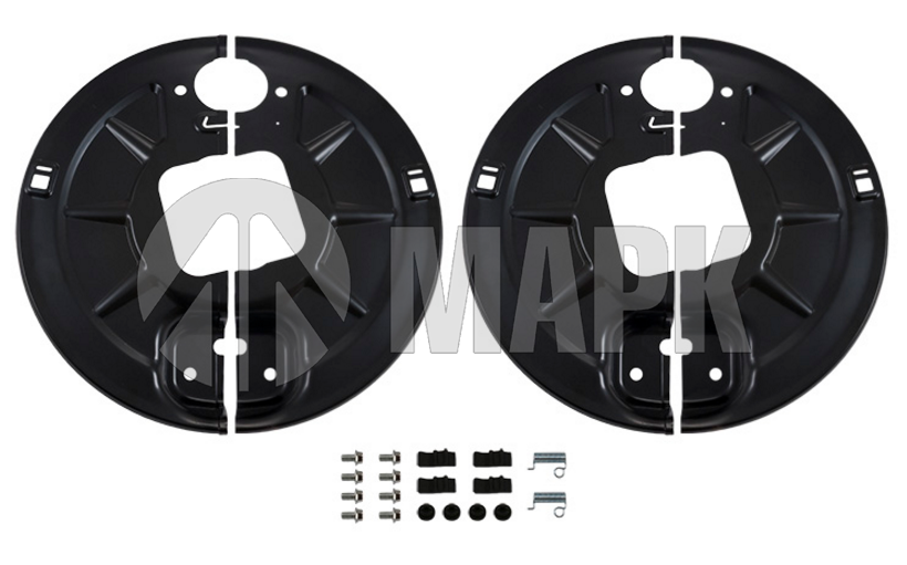 Комплект щитков пылезащитных BPW 9900000123 (на ось, НА ПРУЖИНАХ) (квадратная балка SN4218) (Auger)
