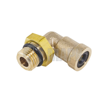 9502 6-M14х1,5 (6126) Соединитель трубки ПВХ,полиамид d=6мм М14х1.5 (фитинг угольник латунь) (Аналог CAMOZZI)