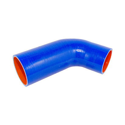 65115-1303010-10 Патрубок радиатора верхний (силикон) синий (Ф60/70x110/150) (TRUCKMARK)