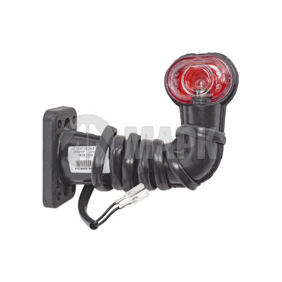 112.06.47-09 ЛЕВ Фонарь габаритный левый красно-белый 90 градус 24В (рог L=90мм) (Руденск)