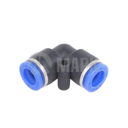 Ф8 Фитинг соед. для трубок Ф 8 мм (уголок)(аналог)