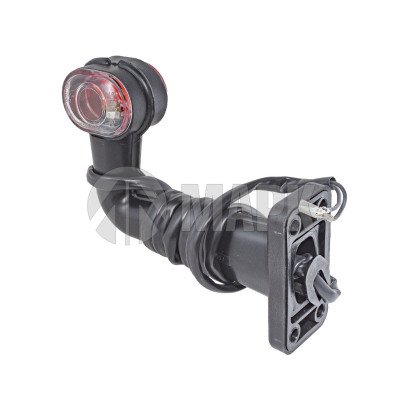 112.06.47-08 ПР Фонарь габаритный правый красно-белый 90 градус 24В (рог L=90мм) (Руденск)