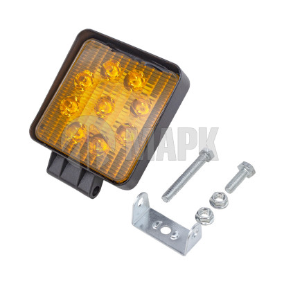 100.3738 Фонарь стробоскоп/постоянно оранжевый (9 диодов, 3 режима, квадратная, 2 провода, 12-24В) (КЭП)