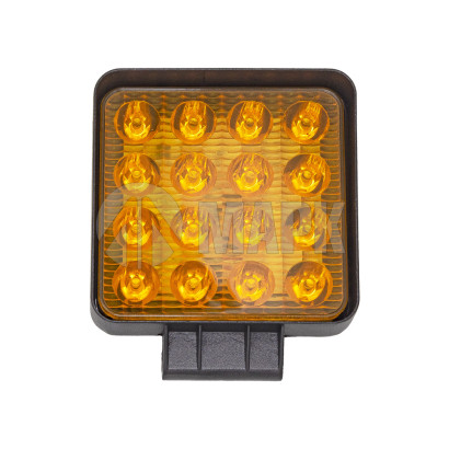 102.3738 Фонарь стробоскоп/постоянно оранжевый (16, диодов, 3 режима, квадратная, 2 провода, 12-24В) (КЭП)