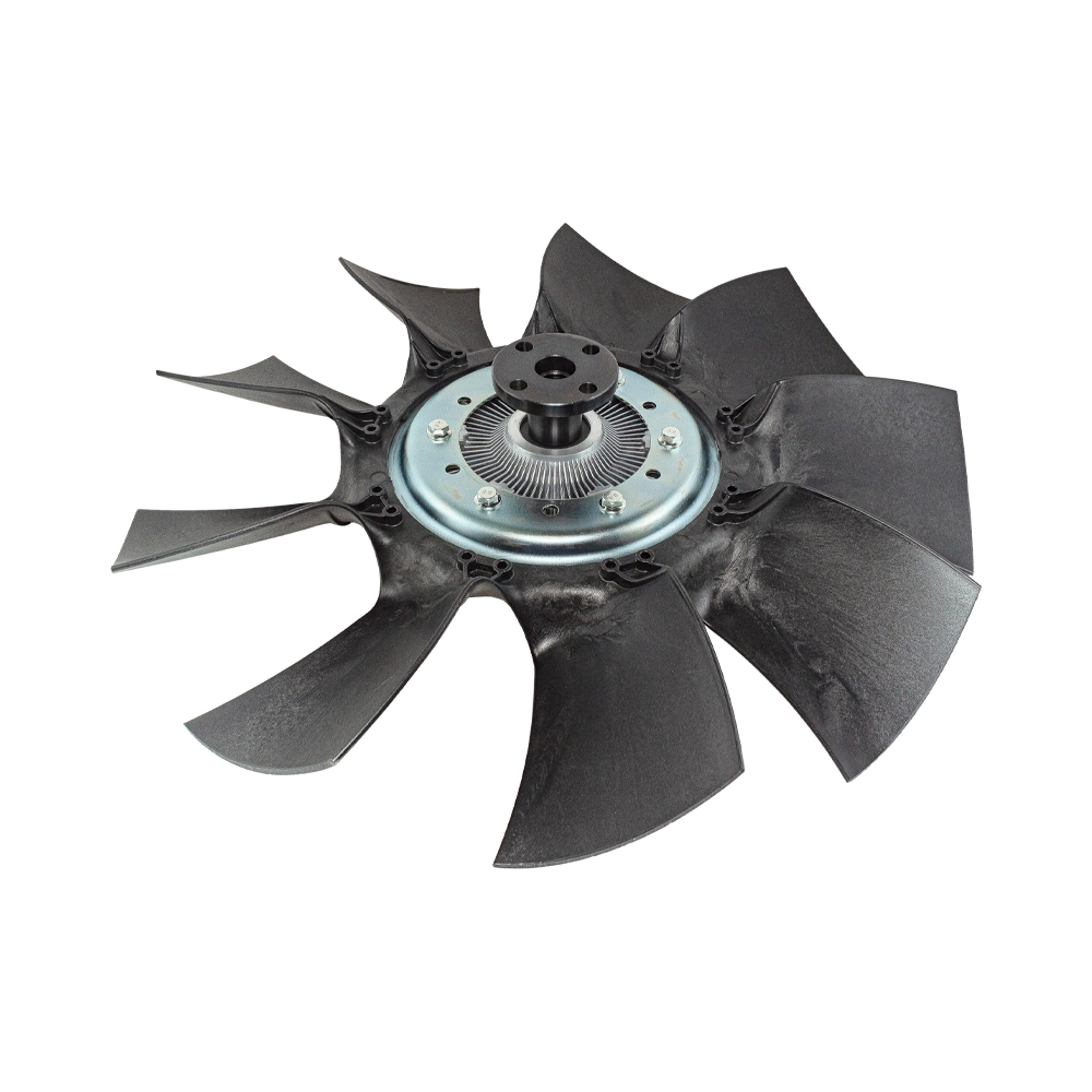 Крыльчатка вентилятора d-560 мм 9 лоп. в сборе с муфтой, а/м КАМАЗ Компас 12, JAC N120 (TRUCKMARK)