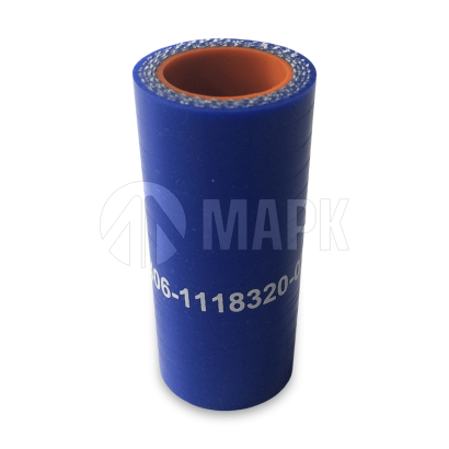 7406-1118320 Патрубок а/м КАМАЗ-Евро ТКР малый (силикон усиленный) синий (22x70)
