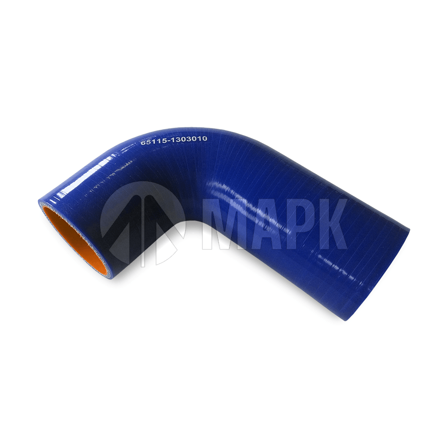 Патрубок радиатора верхний ЕВРО (силикон) синий (Ф60x250) (90шт в кор)