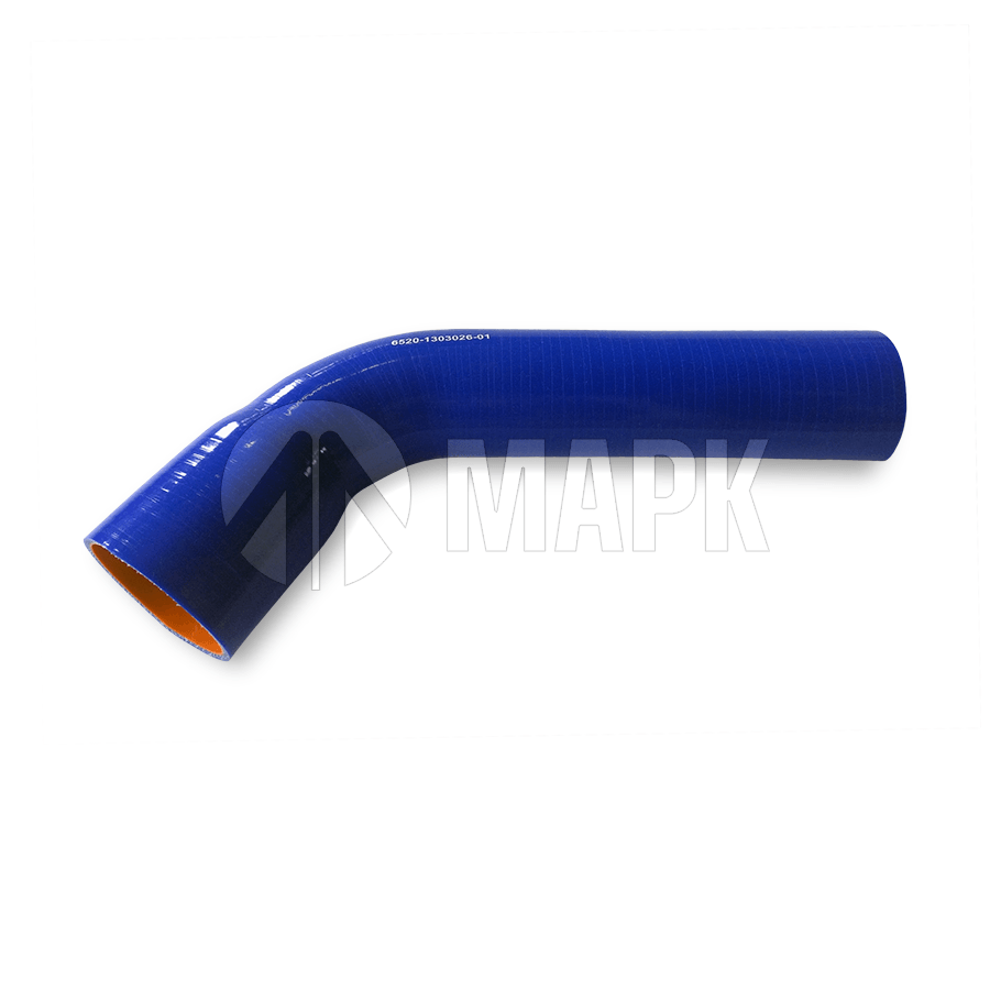 Патрубок радиатора нижний (силикон) синий (Ф60/70x280/130)(50шт в кор)