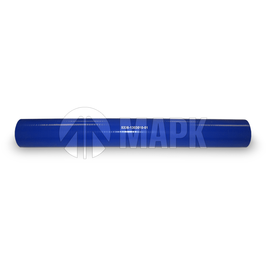 Патрубок радиатора верхний МАЗ 500-1303025-01 (силикон) синий (d=42x420)