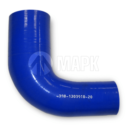4308-1303010-20 Патрубок радиатора 4308 (силикон) синий (Ф60x260)