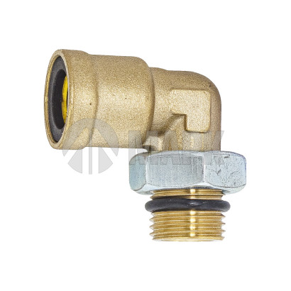 9502 12-M16х1,5 (2498) Соединитель трубки ПВХ,полиамид d=12мм М16х1.5 фитинг угловой латунь (Аналог CAMOZZI)