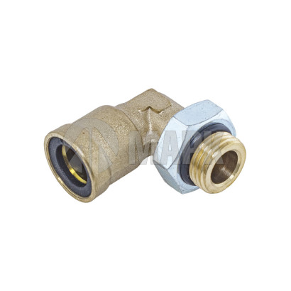 9502 12-M16х1,5 (2498) Соединитель трубки ПВХ,полиамид d=12мм М16х1.5 фитинг угловой латунь (Аналог CAMOZZI)