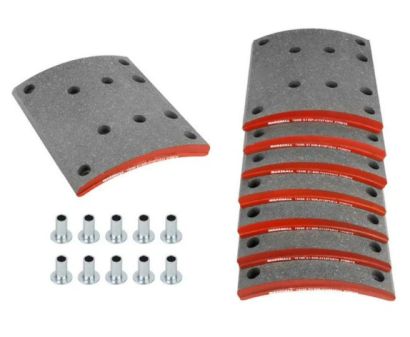 M2194960 Накладки тормозные 19496 STD (410х223) + клепки 8х18 а/м Shacman F3000/X3000 (Marshall)