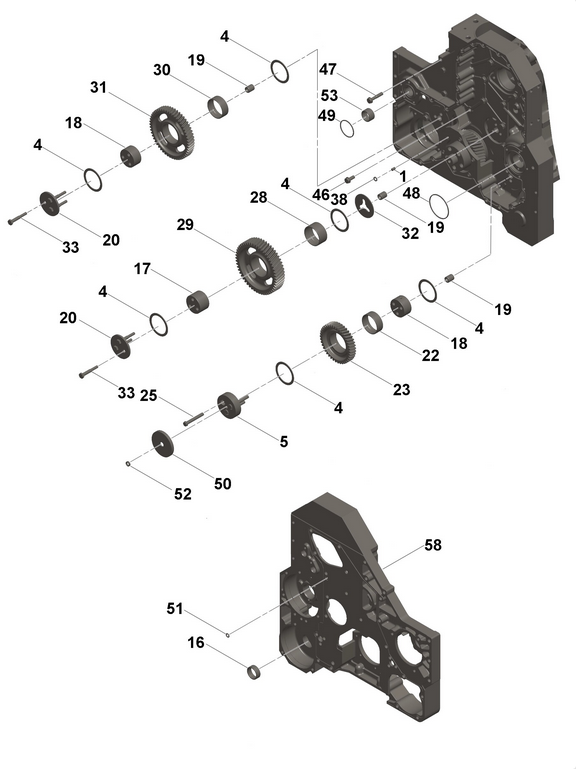 Компенсационная шайба упорного подшипника картера распред шестерен M QSM ISM11