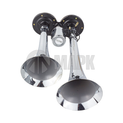 3248 Сигнал двухрожковый 2 х KR 12/24V (хром)