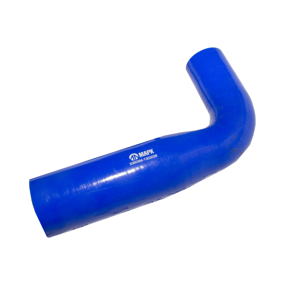 Патрубок радиатора нижний (силикон) синий (Ф65/48х280/135) (МАРК)