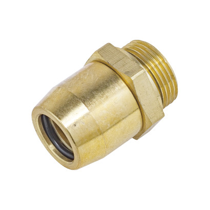 INF.11.2216 (6809) Соединитель трубки ПВХ (фитинг прямой, наружная резьба) М22хТ16 (латунь аналог Sirit)