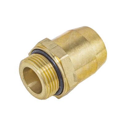 INF.11.2216 (6809) Соединитель трубки ПВХ (фитинг прямой, наружная резьба) М22хТ16 (латунь аналог Sirit)