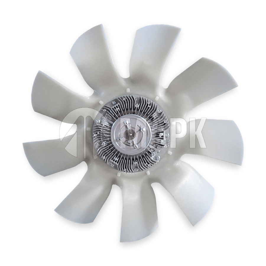 Крыльчатка вентилятора d-600 в сборе с муфтой на дв.CUMMINS B180 4308 ЕВРО-2 (9лоп)