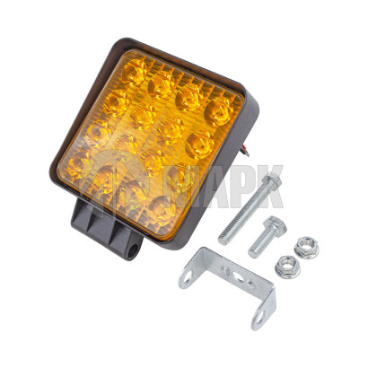 102.3738-01 Фонарь стробоскоп/постоянно оранжевый (16 диодов, 2 режима, квадратная, 3 провода, 12-24В) (КЭП)