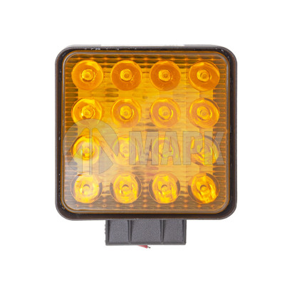 102.3738-01 Фонарь стробоскоп/постоянно оранжевый (16 диодов, 2 режима, квадратная, 3 провода, 12-24В) (КЭП)