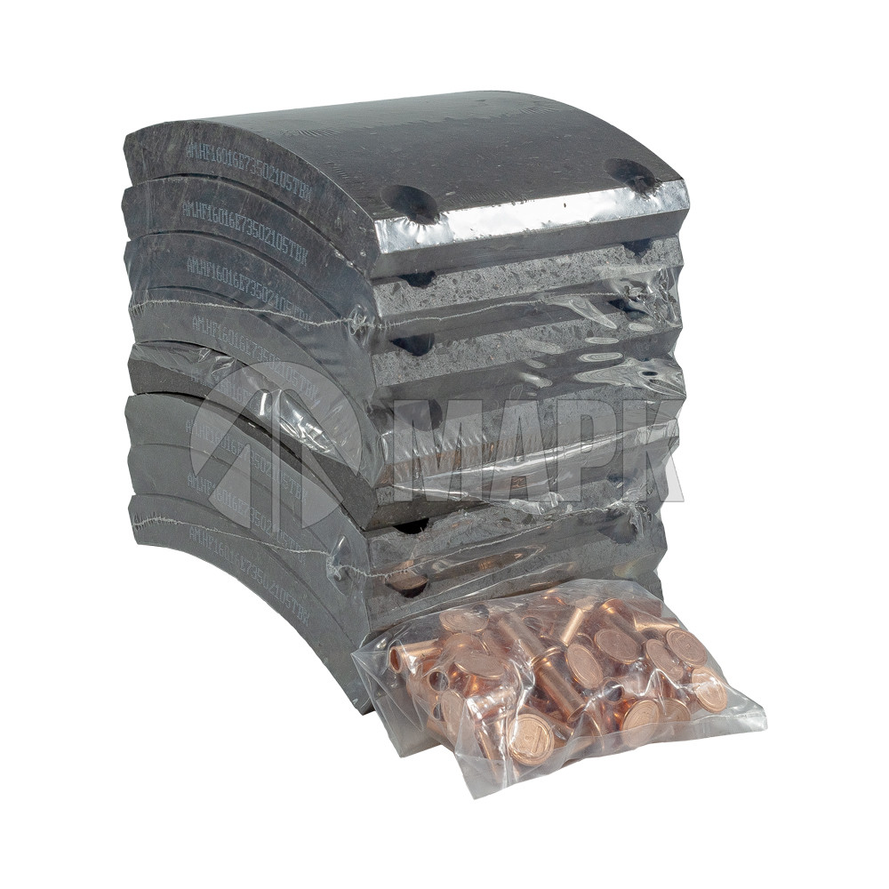 Накладка тормозной колодки JAC N90/ Компас 9 (120мм) задние (8шт+ заклепки) (Автомагнат)