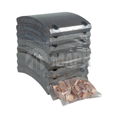 HF16016E73502105TBK Накладка тормозной колодки JAC N90/ Компас 9 (120мм) задние (8шт+ заклепки) (Автомагнат)