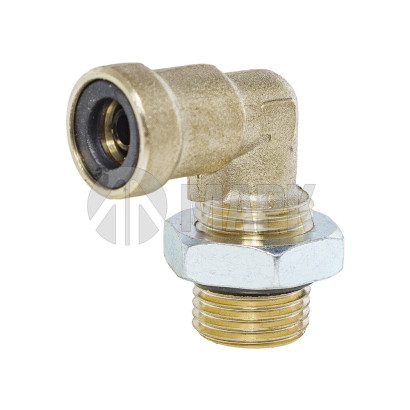 9502 6-M20X1,5 (6135) Соединитель трубки ПВХ,полиамид d=6мм М20х1.5 (фитинг угловой) латунь (Аналог CAMOZZI)