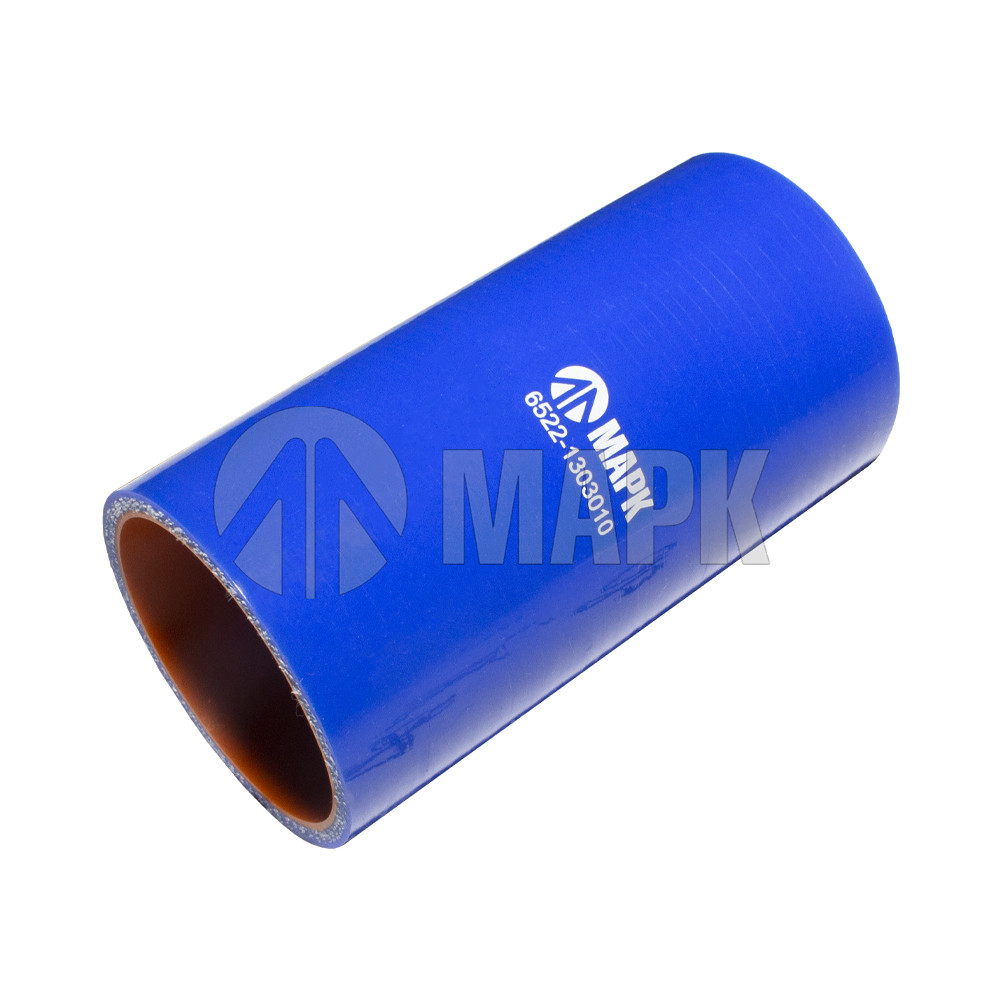 Патрубок радиатора верхний (силикон) синий 6522-1303010-01 (Ф60x130) (МАРК)