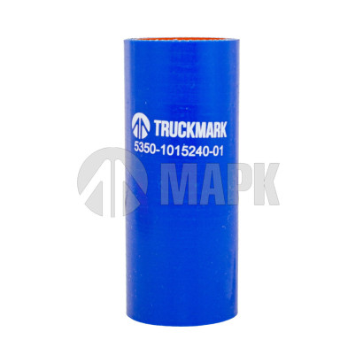 5350-1015240-01 Патрубок радиатора нижний (силикон) синий (Ф32х100) (TRUCKMARK)