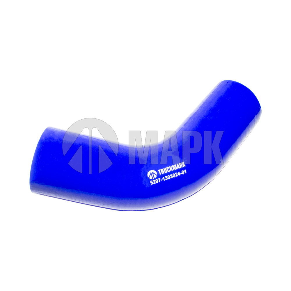 Патрубок радиатора верхний (силикон) синий (Ф60x130/130) (TRUCKMARK)